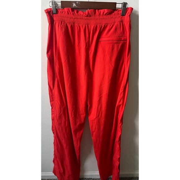Athleta Trekkie high rise patachute pants orangey red color women's size 8 - Picture 2 of 7